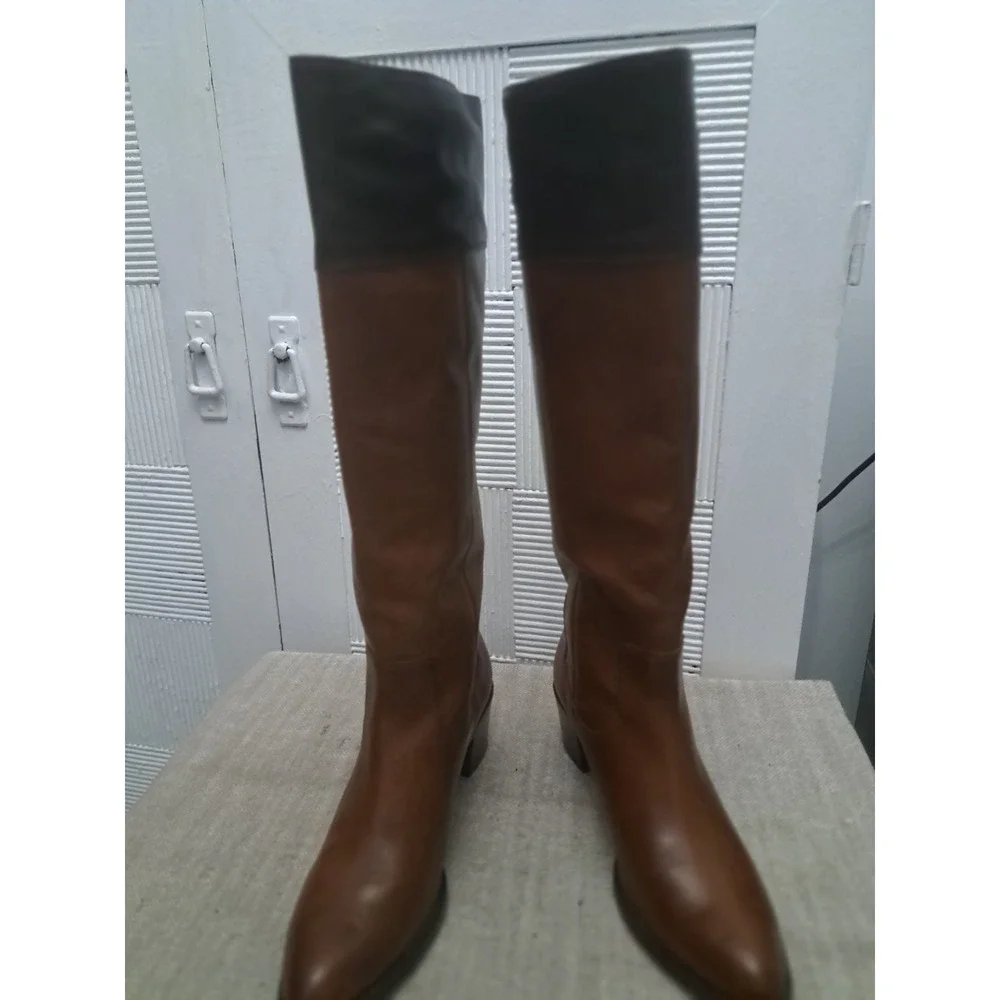 DVF Diane Von Furstenberg Boots Size 6 Brown‎ Black Knee High Equestrian